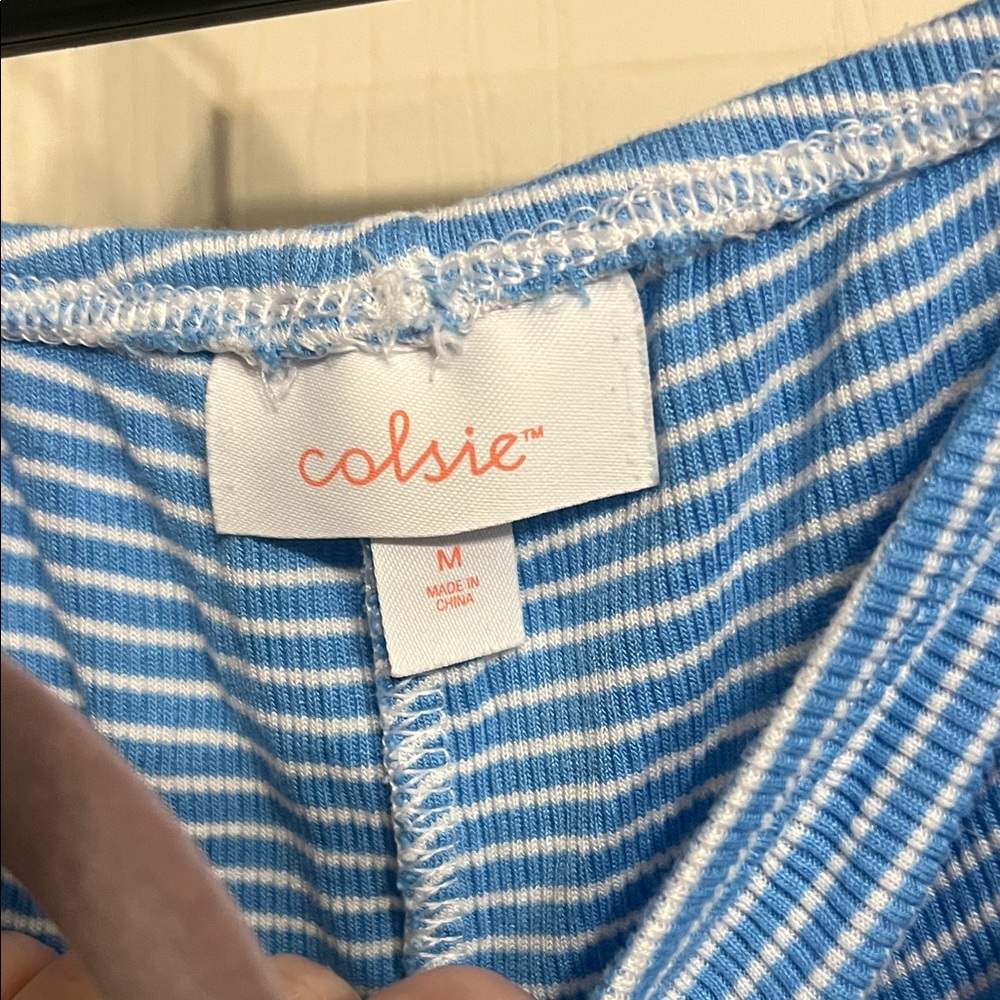 Colsie Blue and White Striped Top - Picture 3 of 13